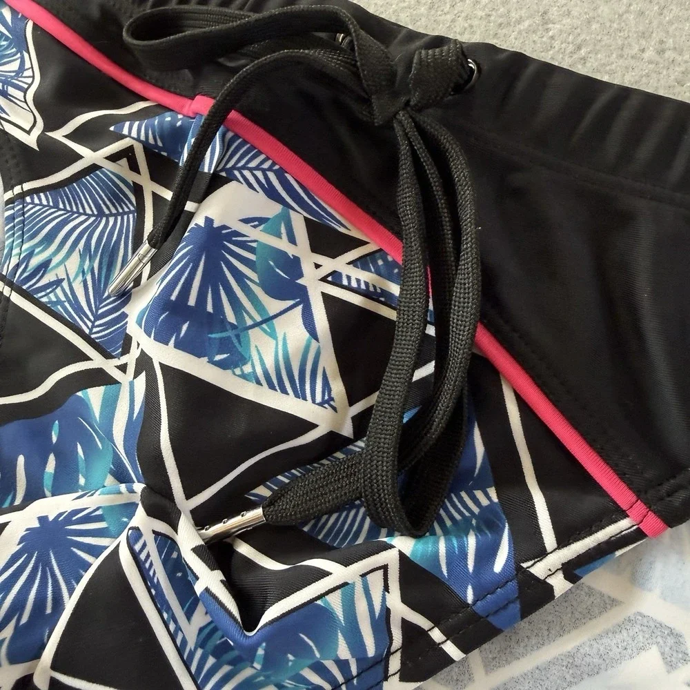 Andrew Christian Miami Bikini  Swim Briefs  Geometric Print Palm Trees Sz S